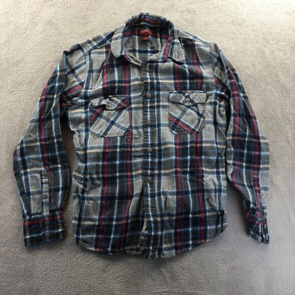 Arizona Jean Mens Plaid Flannel Shirt M Long Sleeve Cotton - Picture 12 of 13